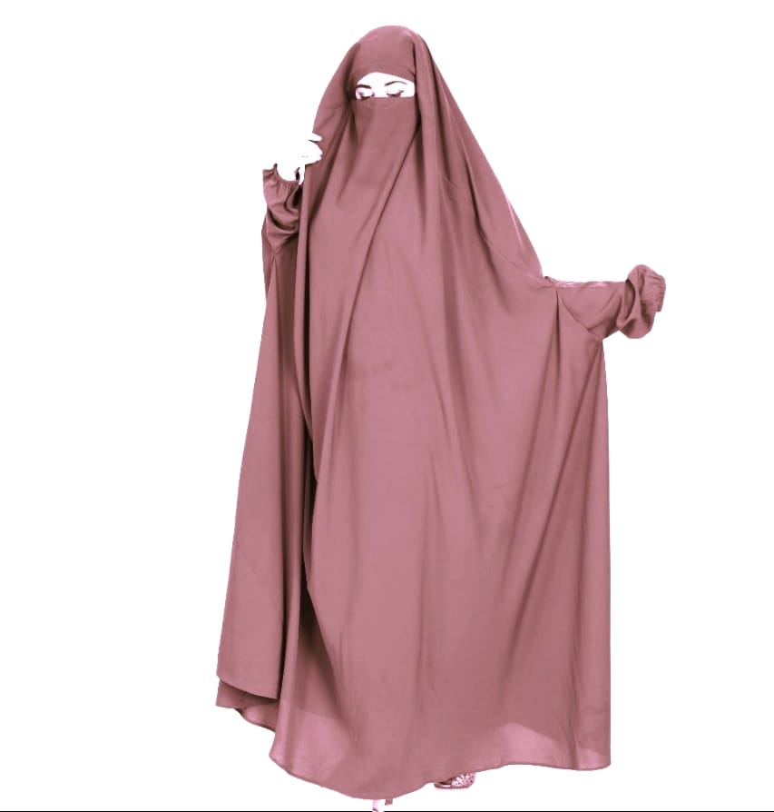 One Piece Jilbab With Adjustable Nose Piece