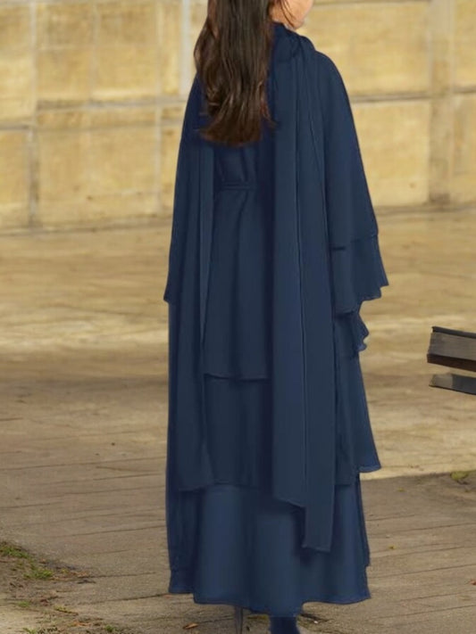 Elegant Front-Open Georgette Abaya for Kids