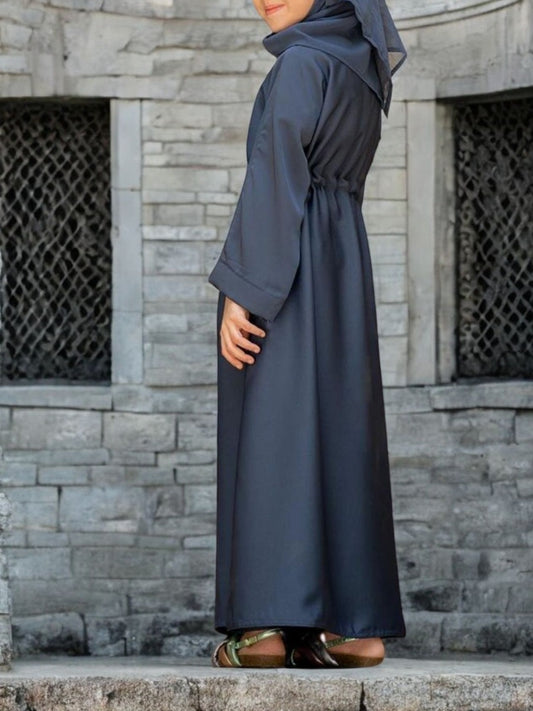 Front Open Abaya in Premium Nida Satin Fabric for Kids and Girls