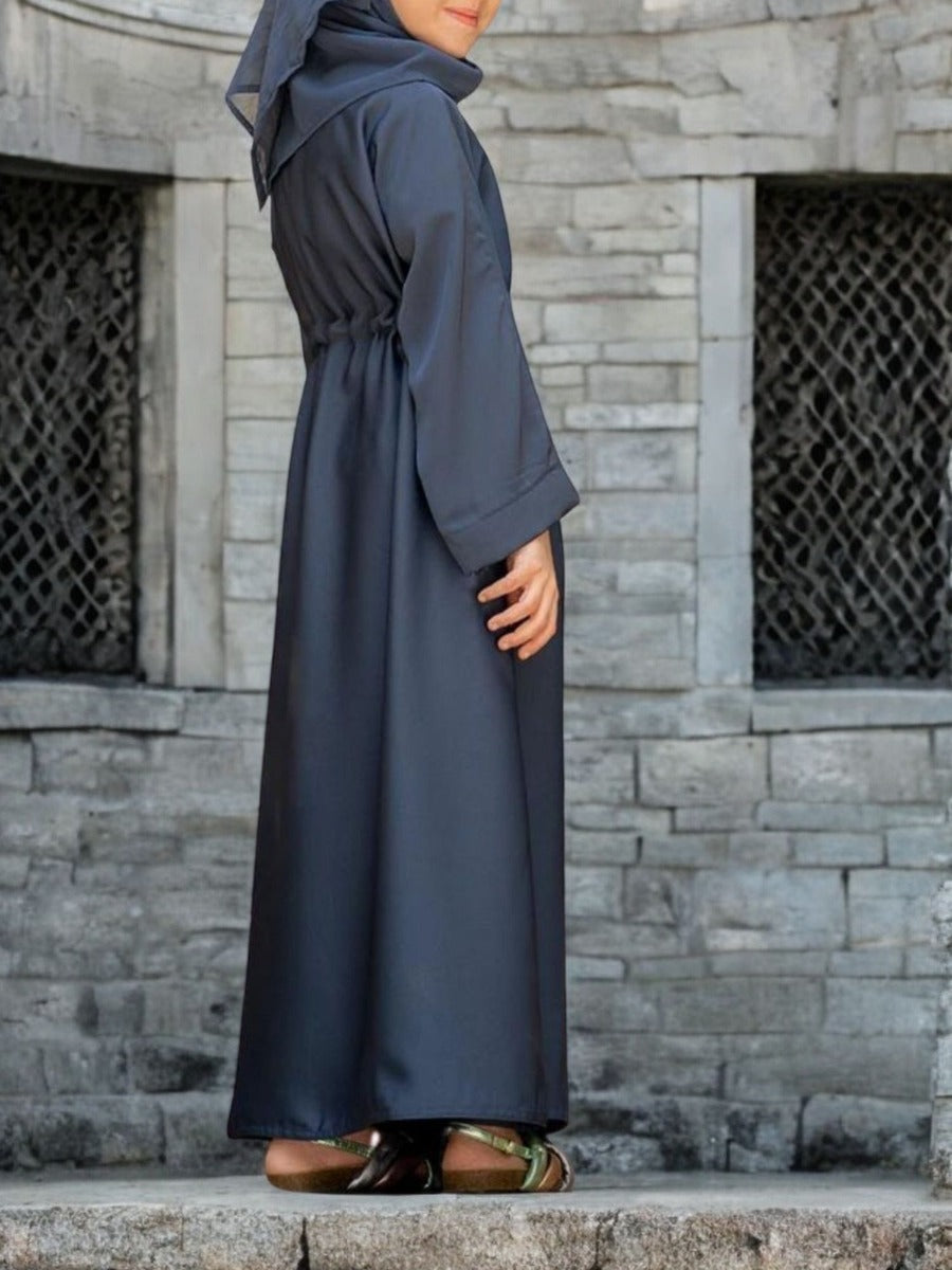 Front Open Abaya in Premium Nida Satin Fabric for Kids and Girls