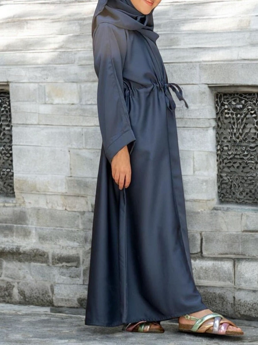 Front Open Abaya in Premium Nida Satin Fabric for Kids and Girls