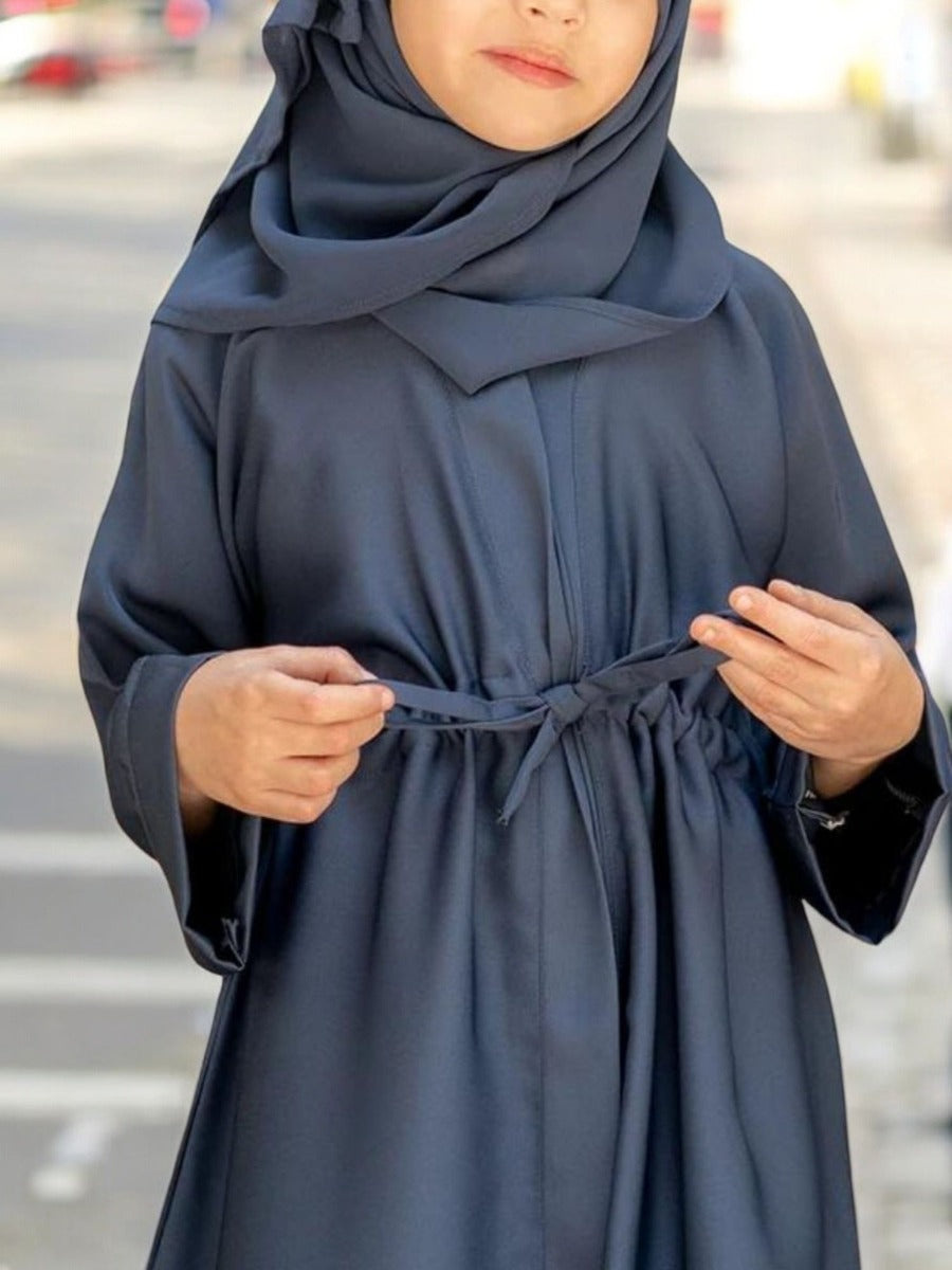 Front Open Abaya in Premium Nida Satin Fabric for Kids and Girls