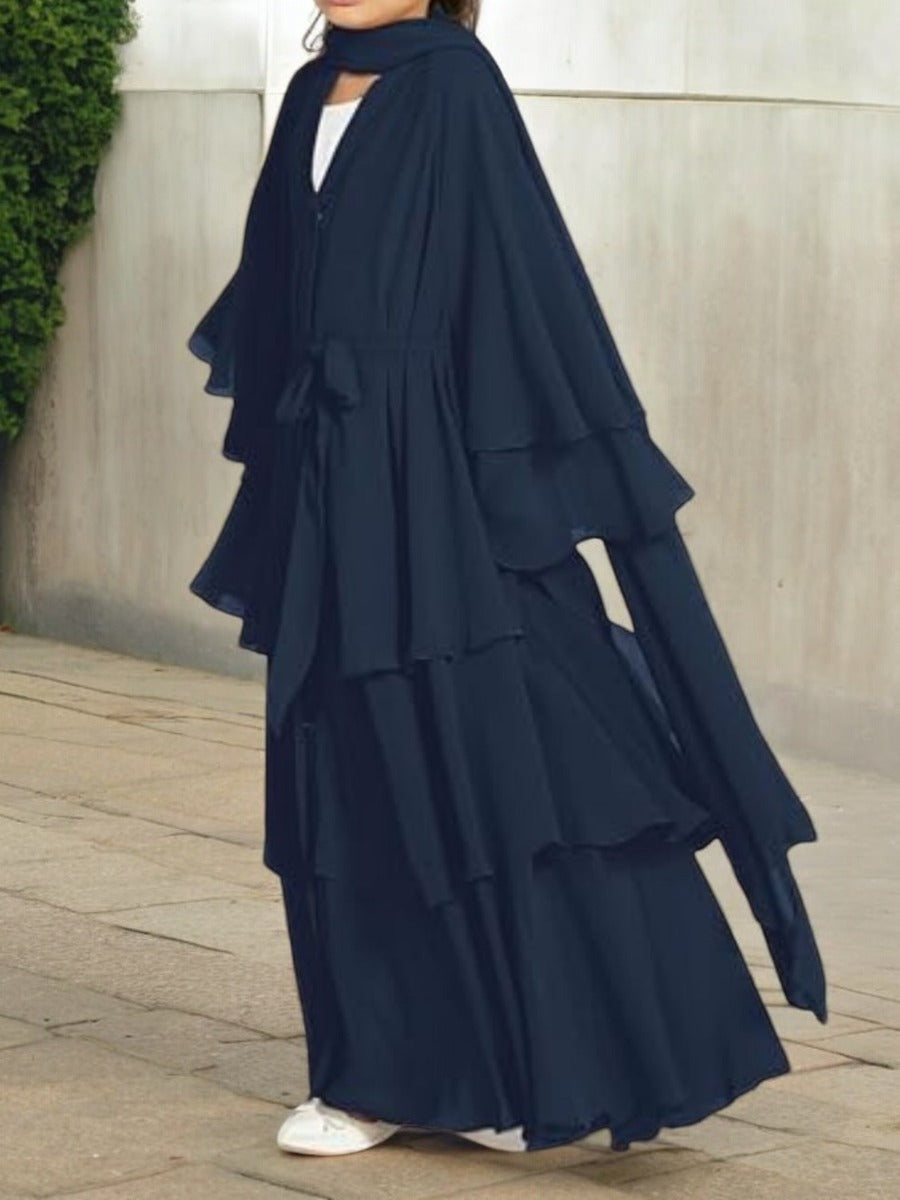 Elegant Front-Open Georgette Abaya for Kids