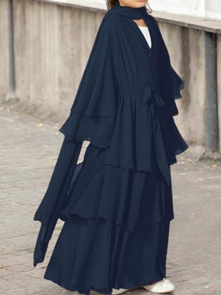 Elegant Front-Open Georgette Abaya for Kids