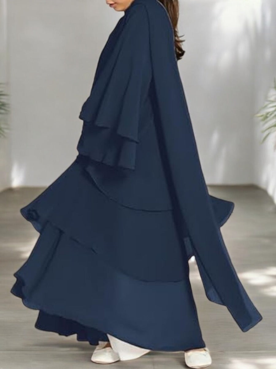 Elegant Front-Open Georgette Abaya for Kids
