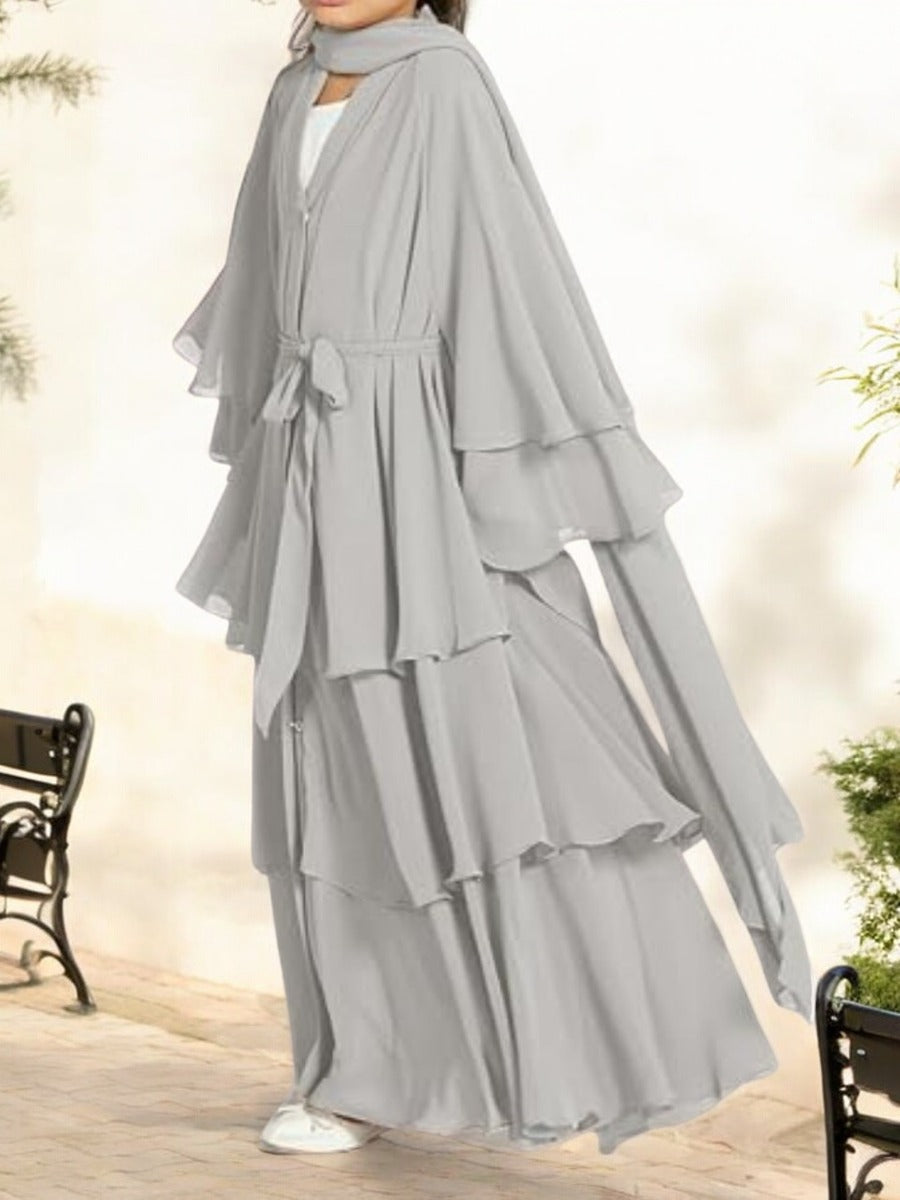 Elegant Front-Open Georgette Abaya for Kids