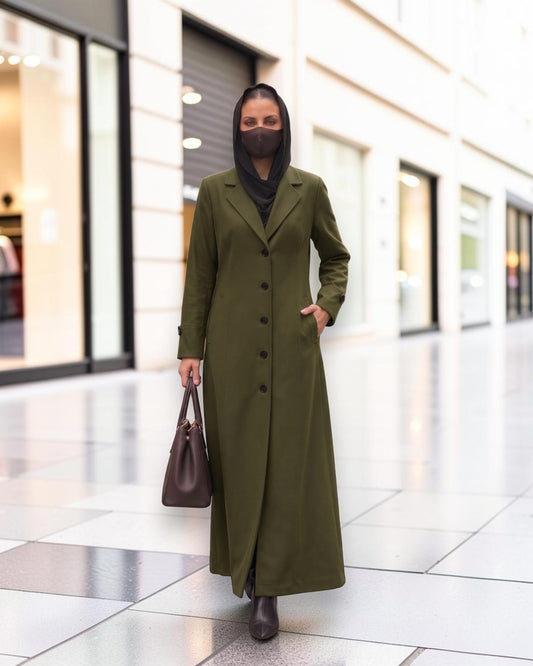 Abaya fit coat without Lining | Free Matching Hijab