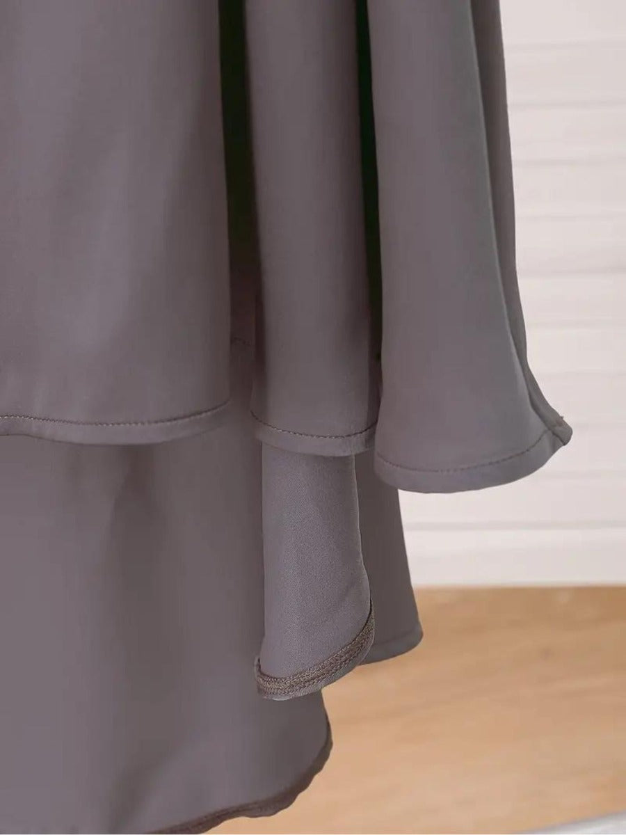 Two-Piece Abaya Set with Coordinated Sleeveless Khimar Hijab