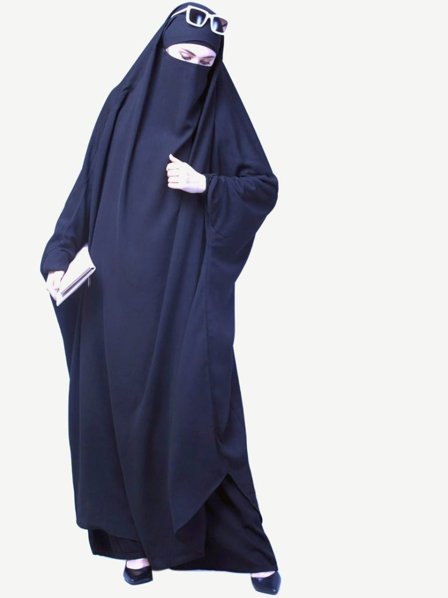 Full Length- Single Piece Jilbab With Adjustable Mouthpiece in Firdaus Fabric