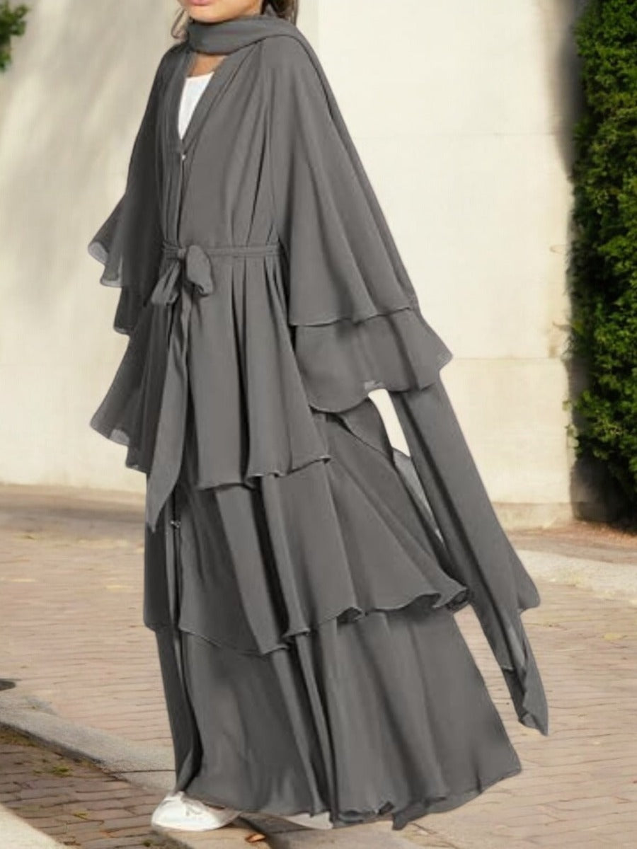 Elegant Front-Open Georgette Abaya for Kids