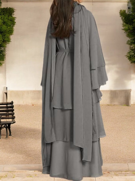 Elegant Front-Open Georgette Abaya for Kids