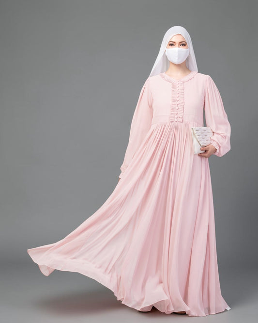 Graceful Lined Modest Dress in Georgette Fabric