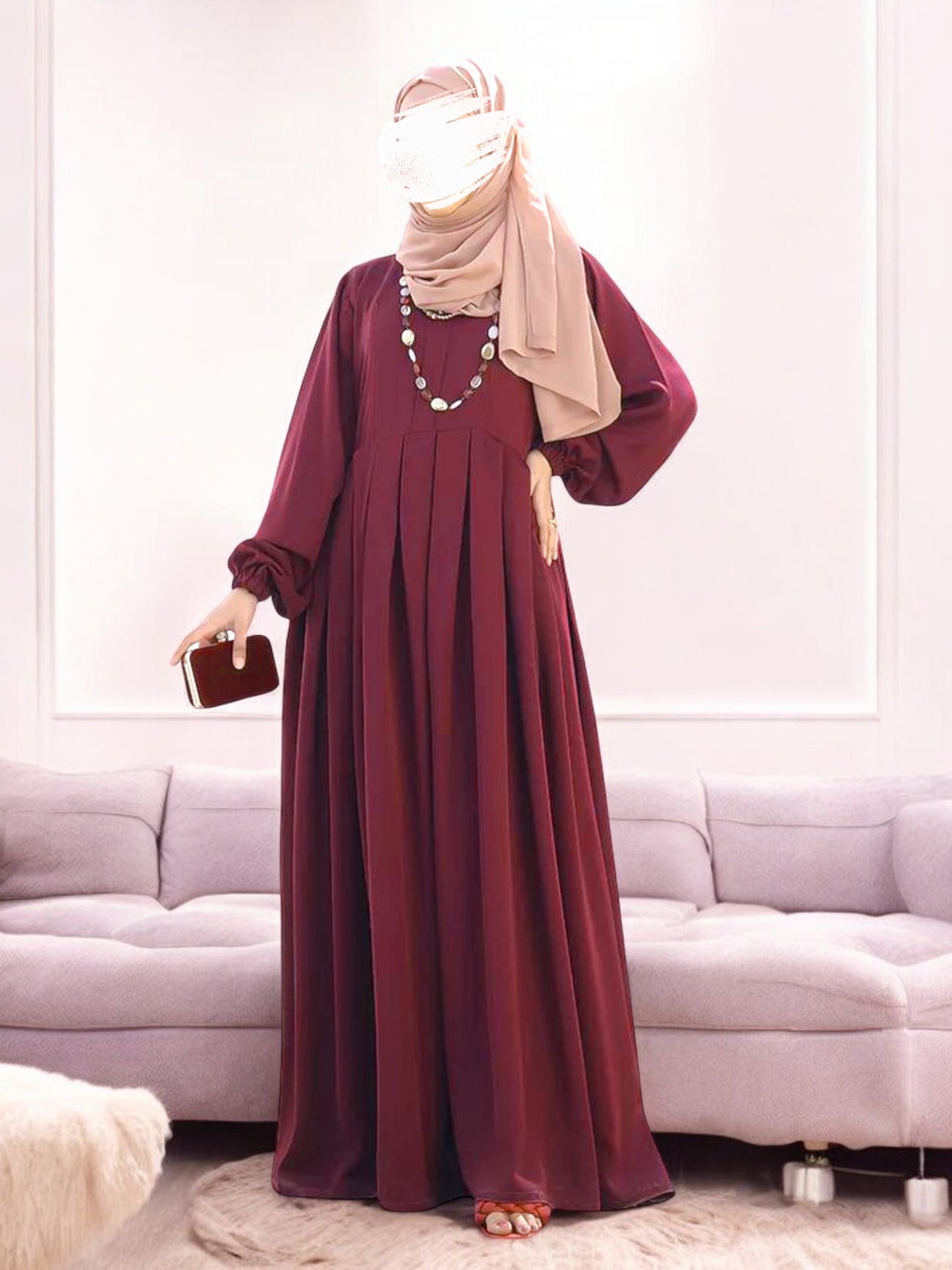 Absolute Designer Mahram-Abaya with Umbrella Flare Bottom and Cuffed Sleeves