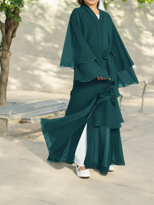 Elegant Front-Open Georgette Abaya for Kids