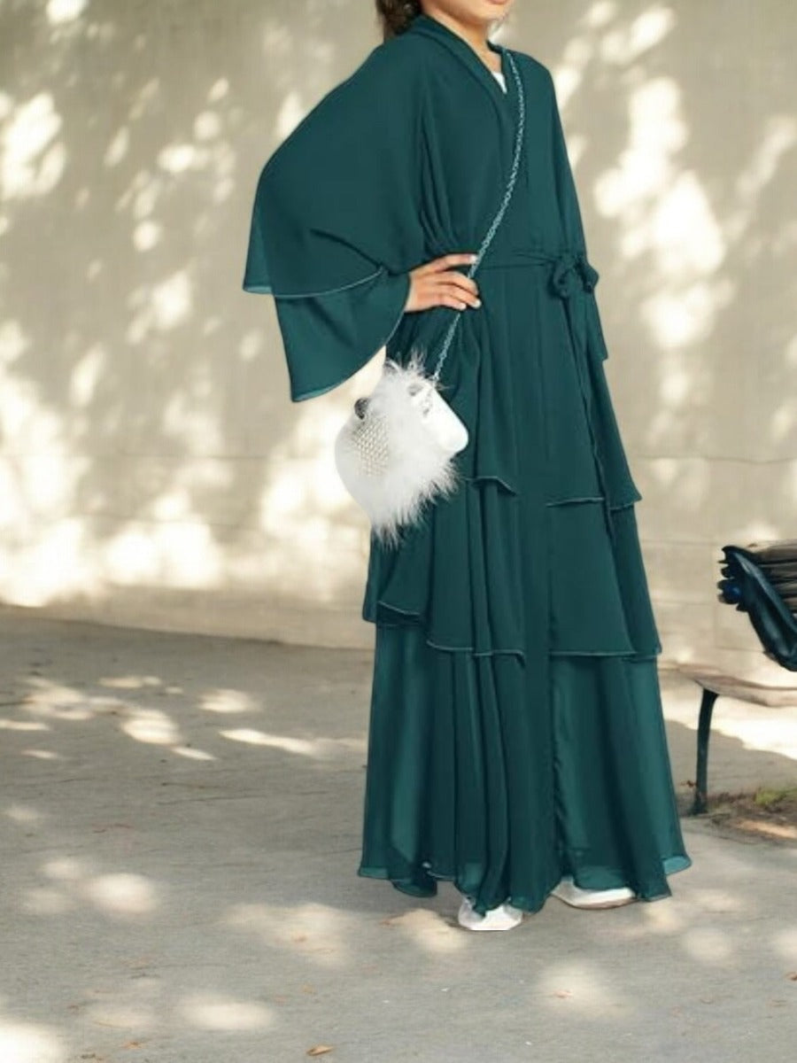 Elegant Front-Open Georgette Abaya for Kids