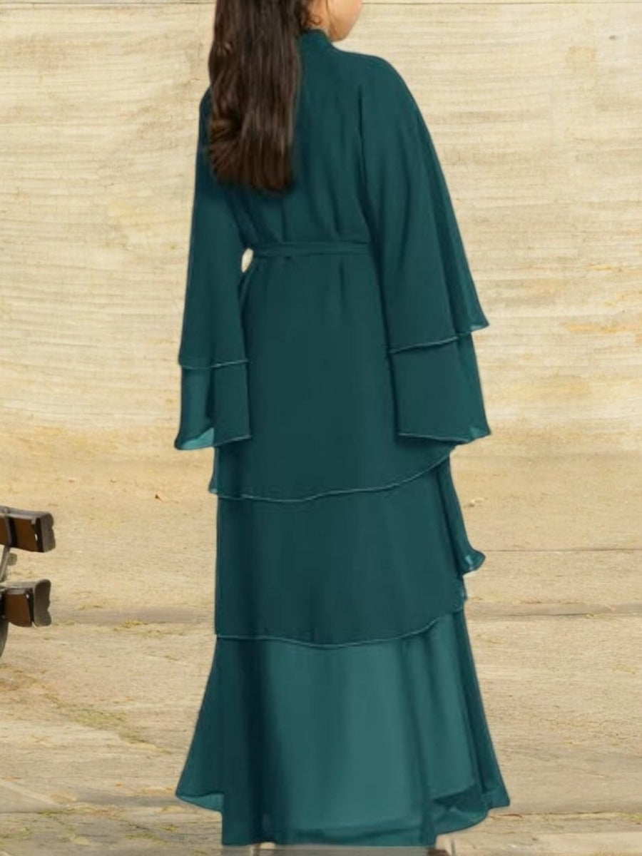 Elegant Front-Open Georgette Abaya for Kids