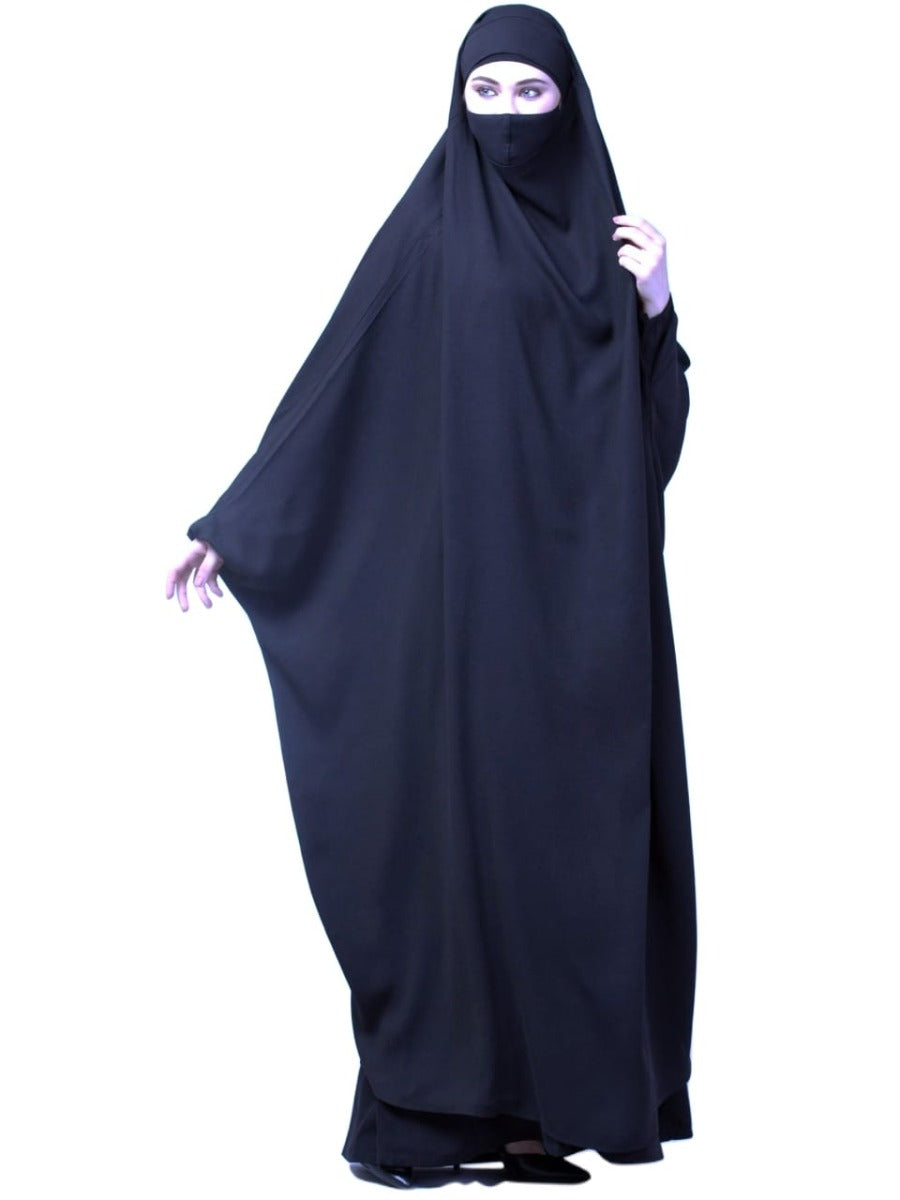 Full Length- Single Piece Jilbab With Adjustable Mouthpiece in Firdaus Fabric