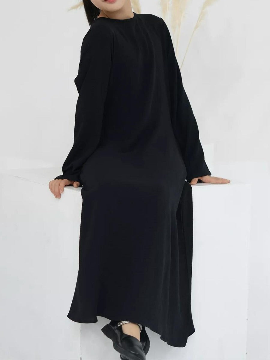 A-Line Closed Abaya For Kids with Flared Sleeves
