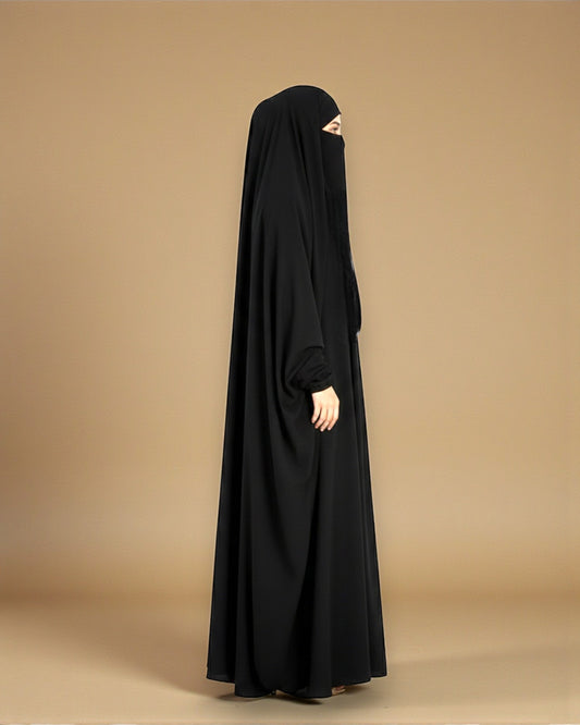Full Length- Single Piece Jilbab With Adjustable Mouthpiece in Firdaus Fabric