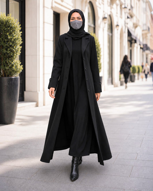 Premium Blazer Style Abaya without Lining | Free Matching Hijab