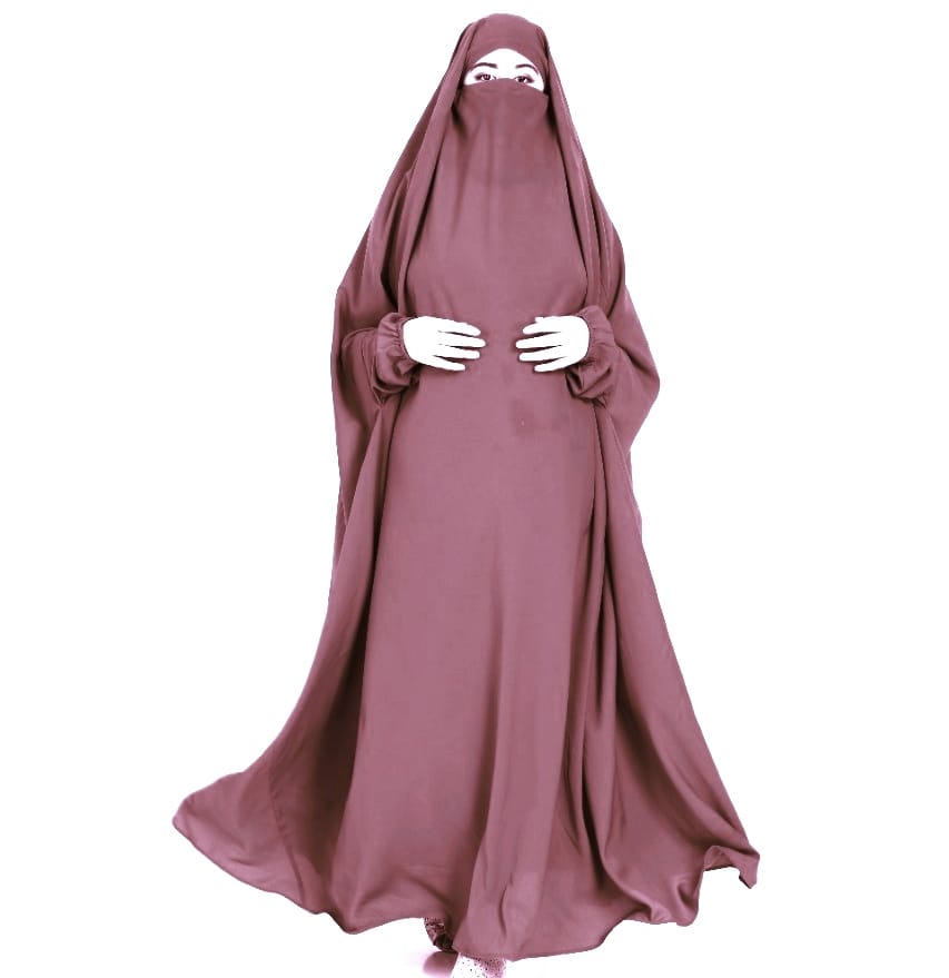 One Piece Jilbab With Adjustable Nose Piece