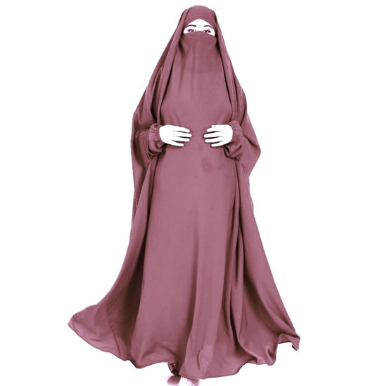 One Piece Jilbab With Adjustable Nose Piece