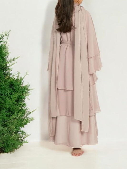 Elegant Front-Open Georgette Abaya for Kids
