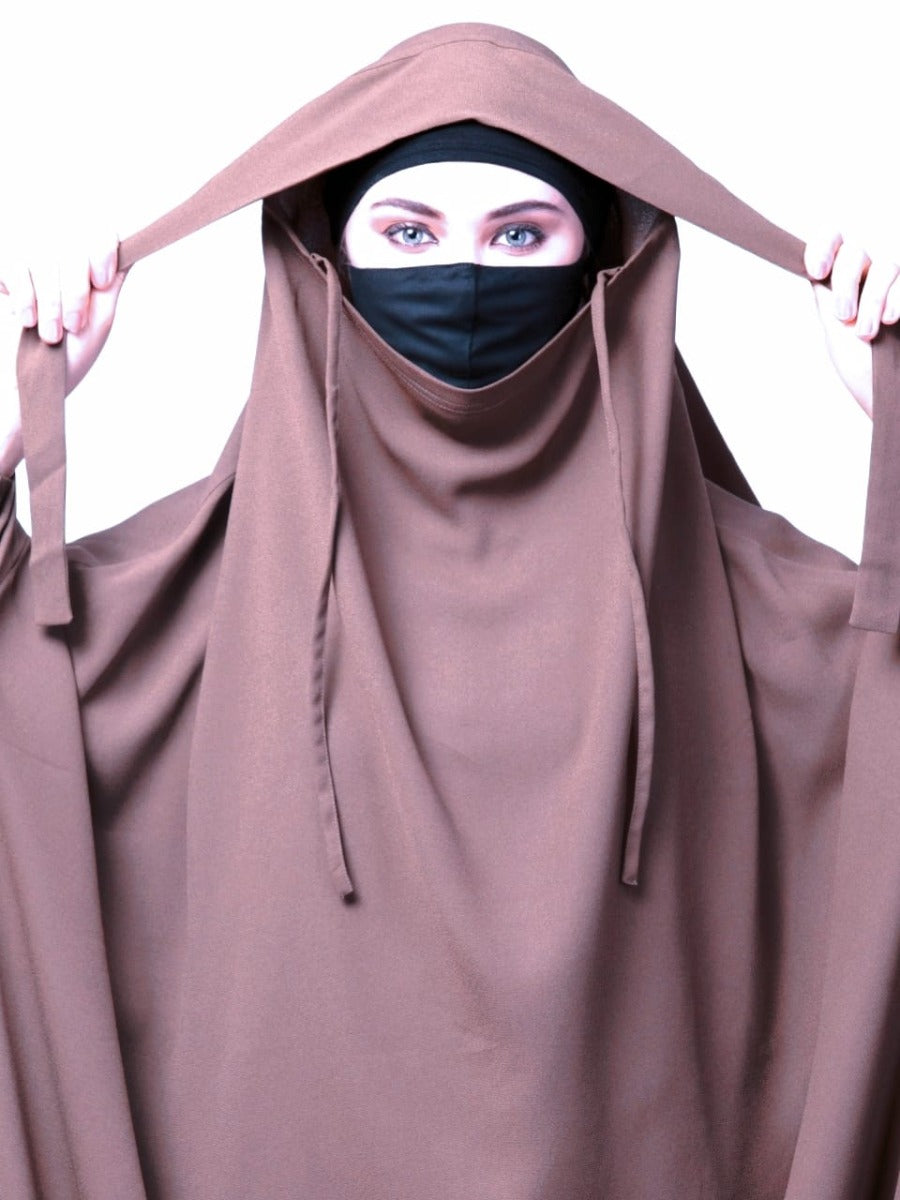 Full Length- Single Piece Jilbab With Adjustable Mouthpiece in Firdaus Fabric