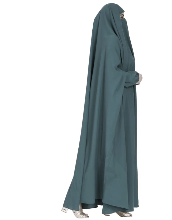 One Piece Jilbab With Adjustable Nose Piece