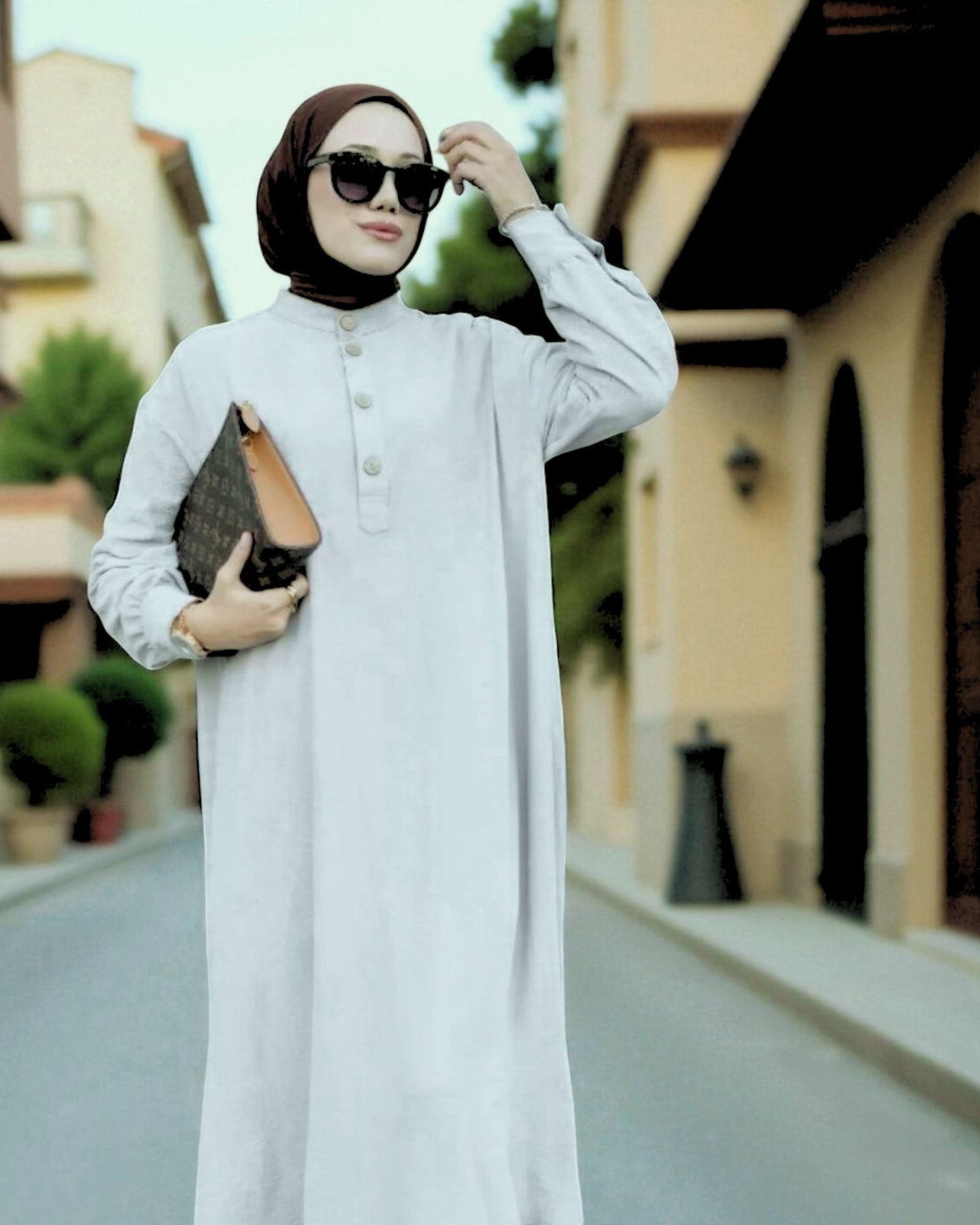 Co-ord Abaya Set for Women Ð Firdaus Fabric with Wide Palazzo & Tunic