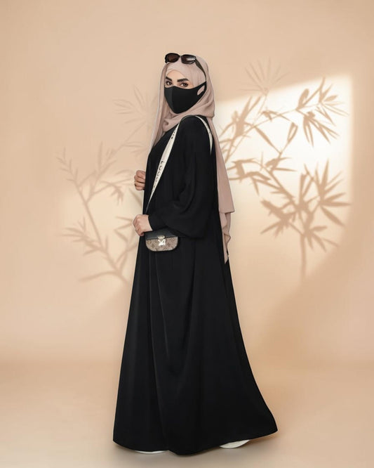 Black Kaftan Abaya with Cuff Sleeves