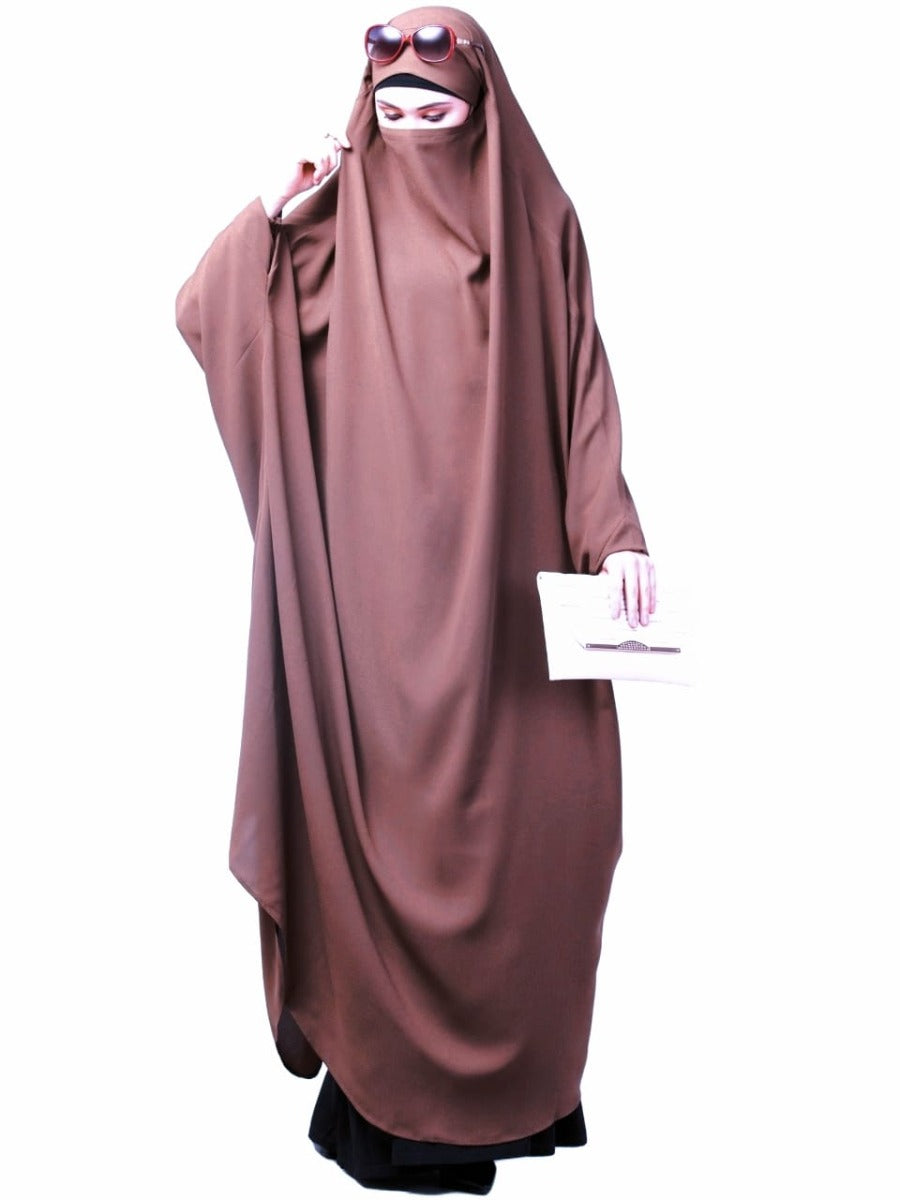 Full Length- Single Piece Jilbab With Adjustable Mouthpiece in Firdaus Fabric