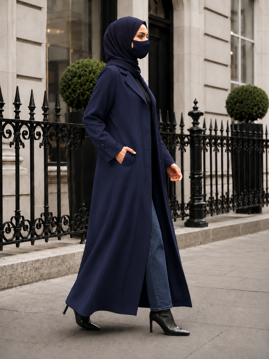 Premium Abaya style Coat without Lining | Free Matching Hijab
