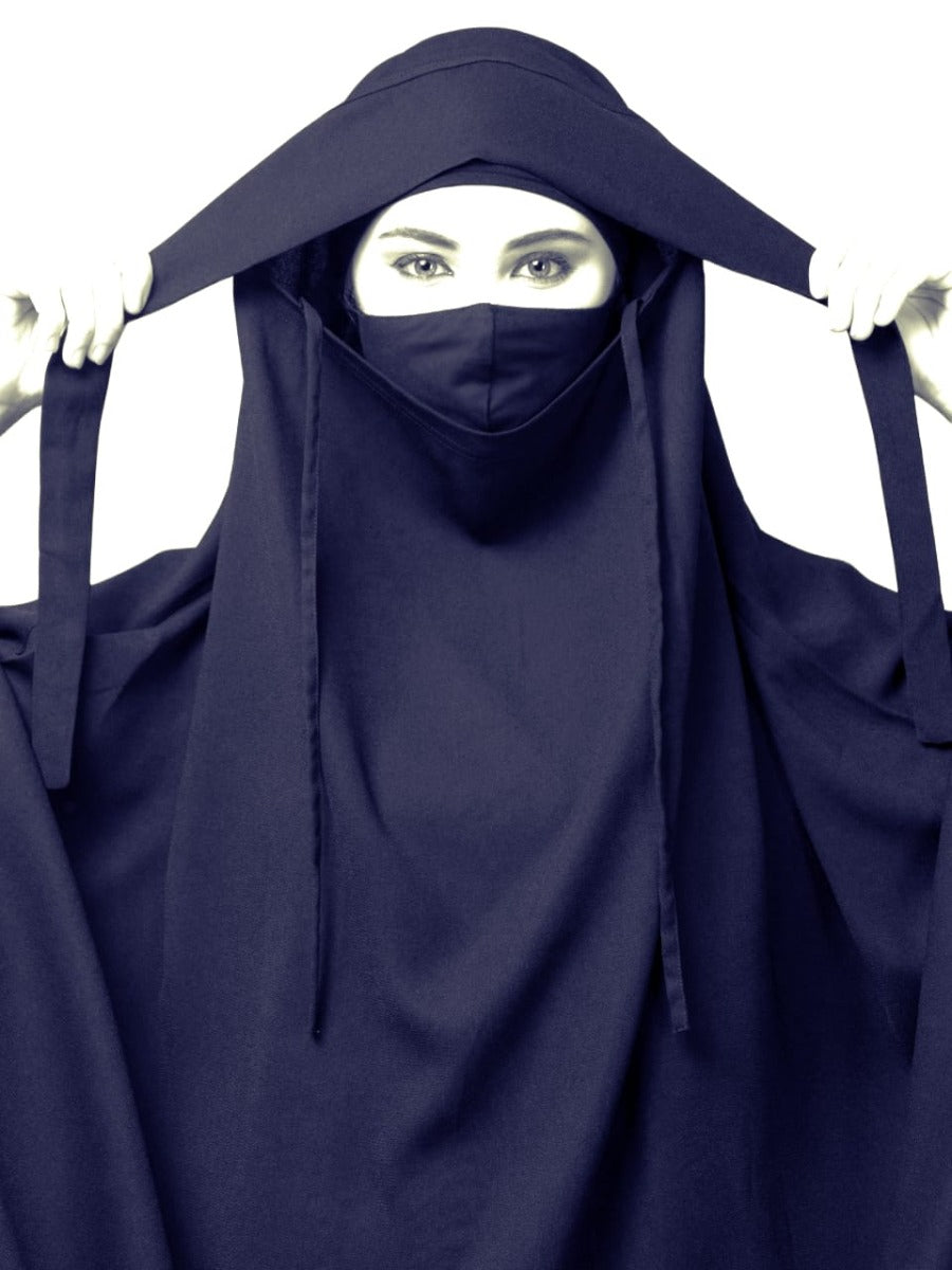 Full Length- Single Piece Jilbab With Adjustable Mouthpiece in Firdaus Fabric