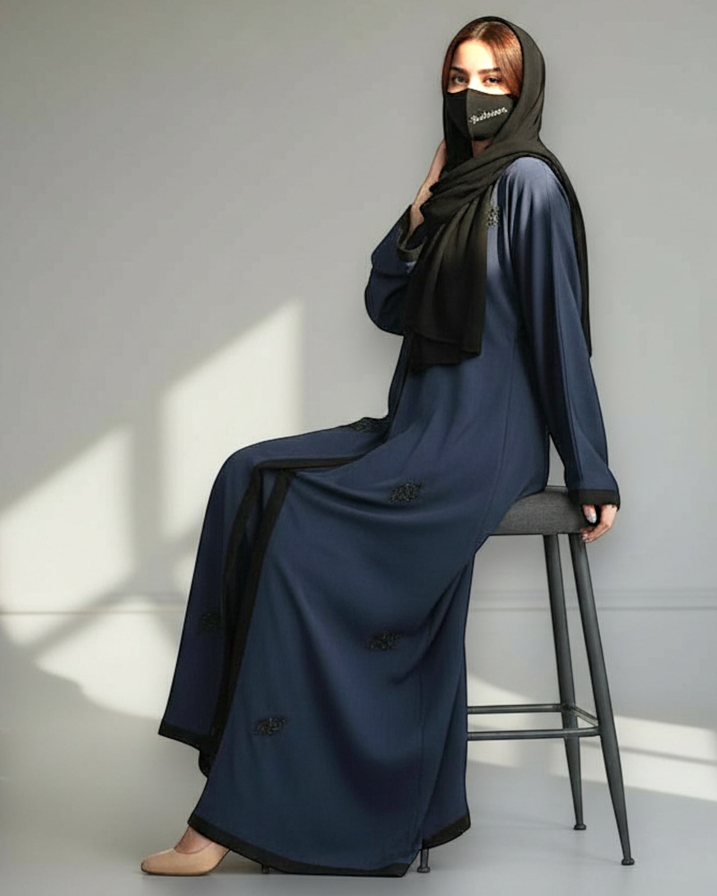 Front Open Abaya in Zoom Imported Fabric with Handwork