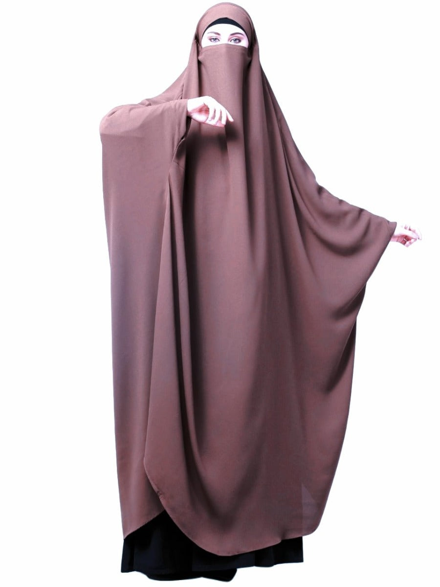 Full Length- Single Piece Jilbab With Adjustable Mouthpiece in Firdaus Fabric