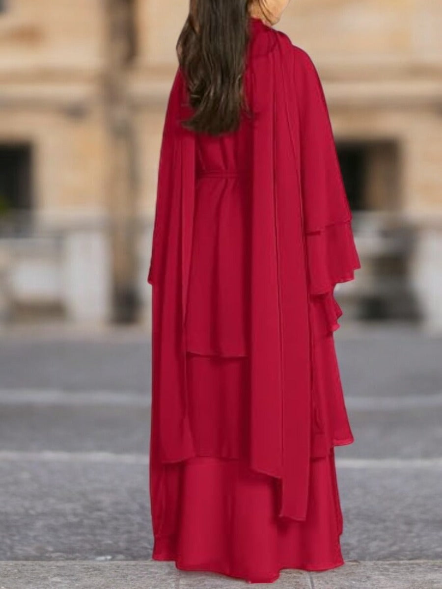Elegant Front-Open Georgette Abaya for Kids