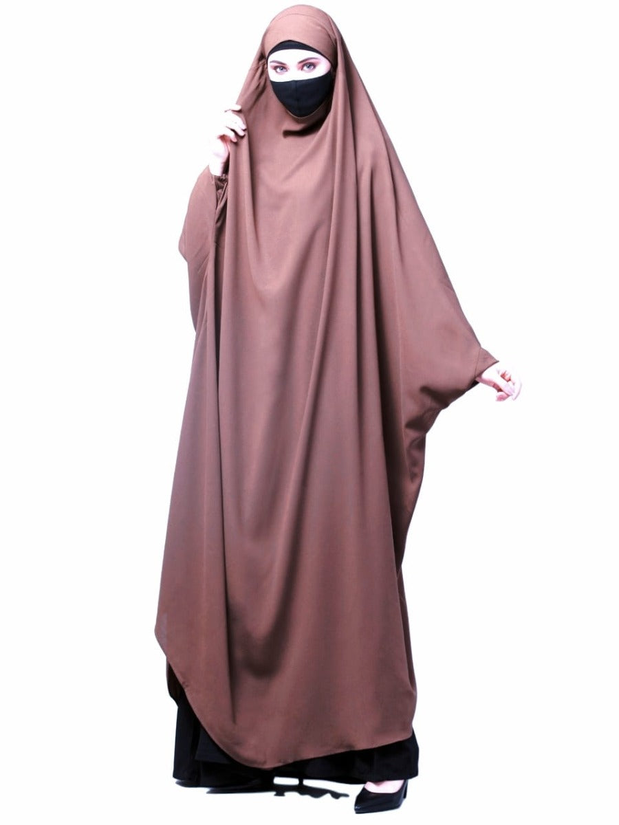 Full Length- Single Piece Jilbab With Adjustable Mouthpiece in Firdaus Fabric