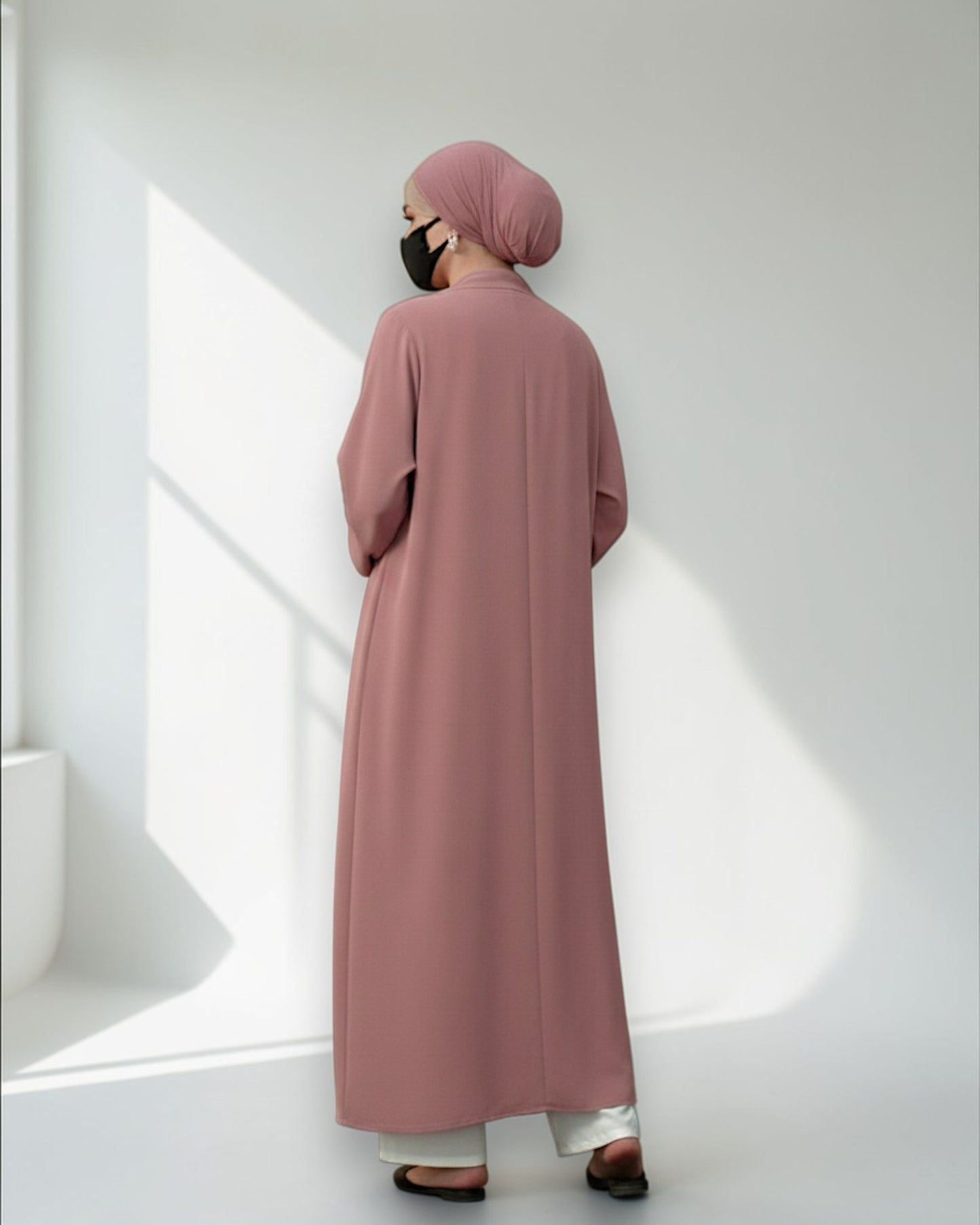4-Piece Layered Co-Ord Set with Open Shrug & Hijab