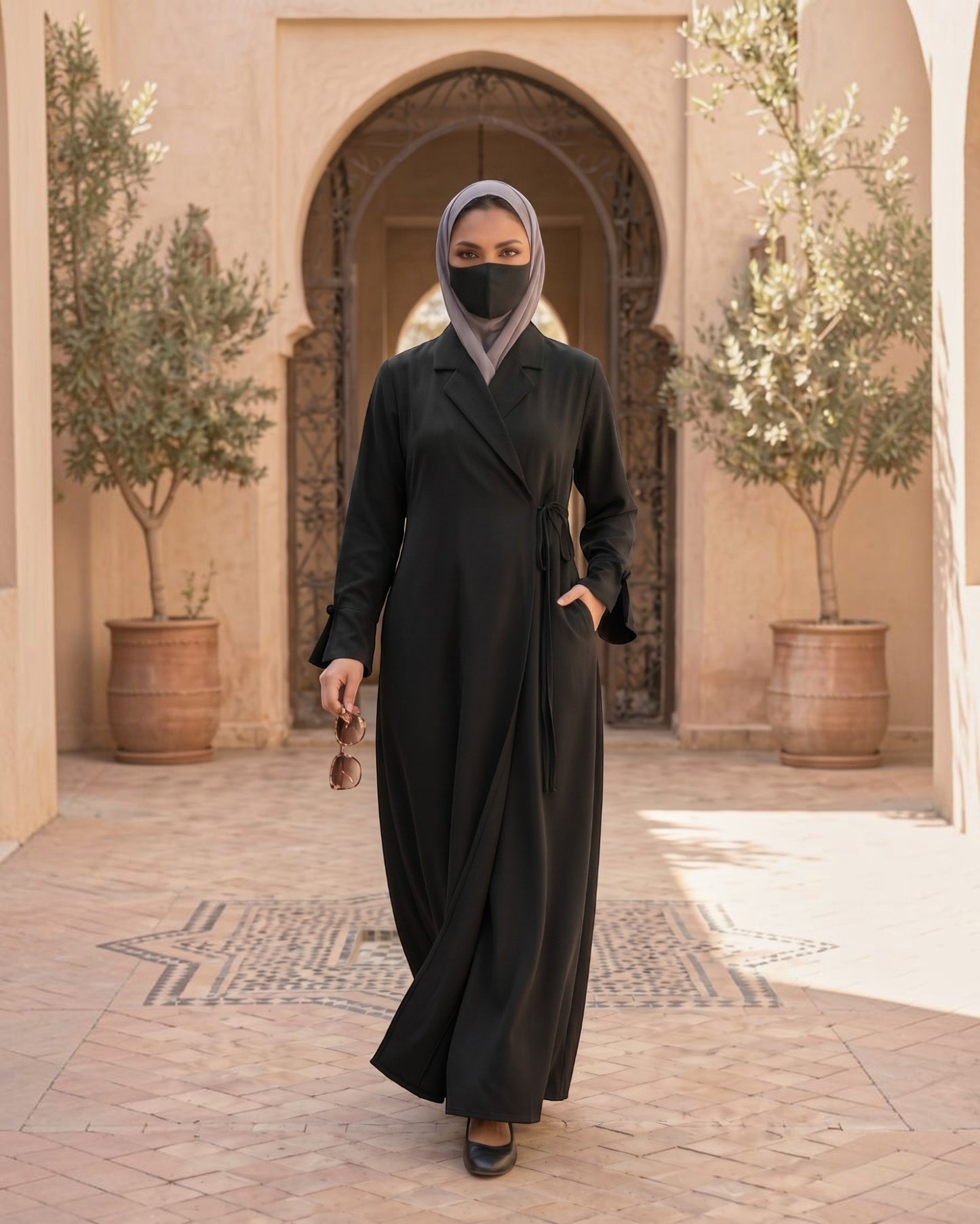 Mahram Blazer Abaya Online with Tie Ribbons