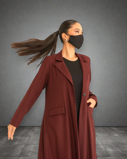 Trendy Mahram-Coat like Abaya in Flow Crepe Fabric