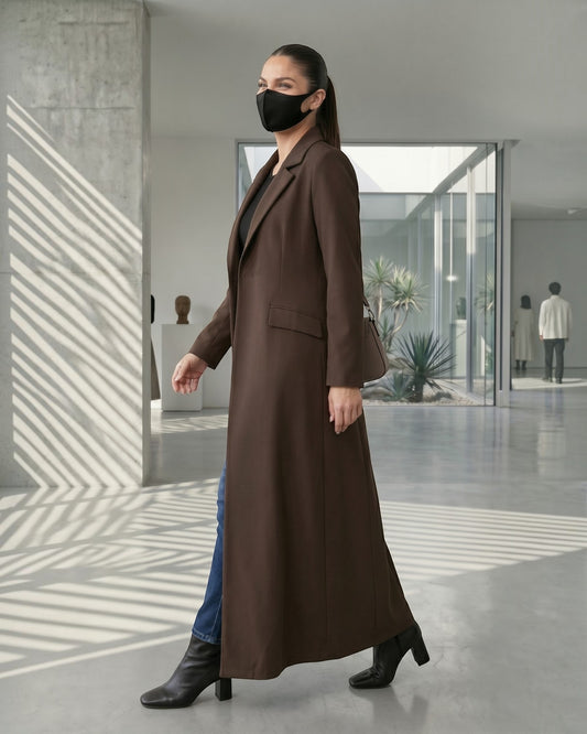Trendy Mahram-Coat like Abaya in Flow Crepe Fabric