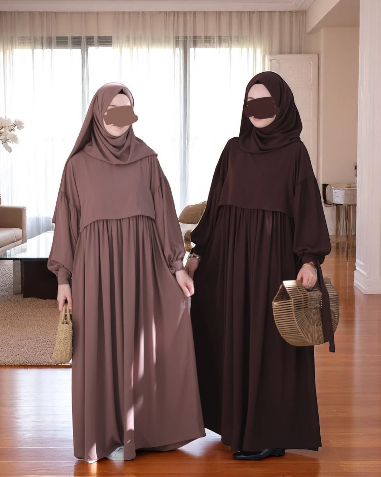 Maternity Firdaus Fabric Abaya with Full Zipper & Complimentary Hijab