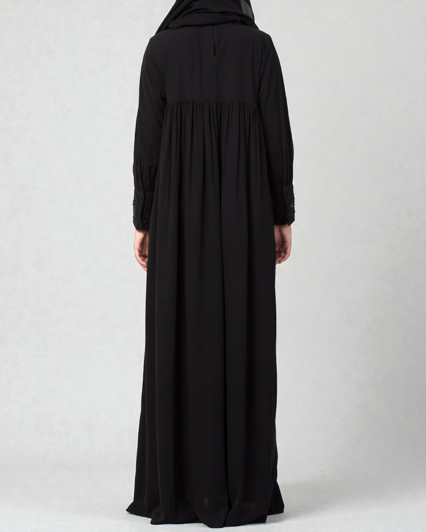 Lose Fit Abaya Like Dress With Pearl Lace Work-Medium