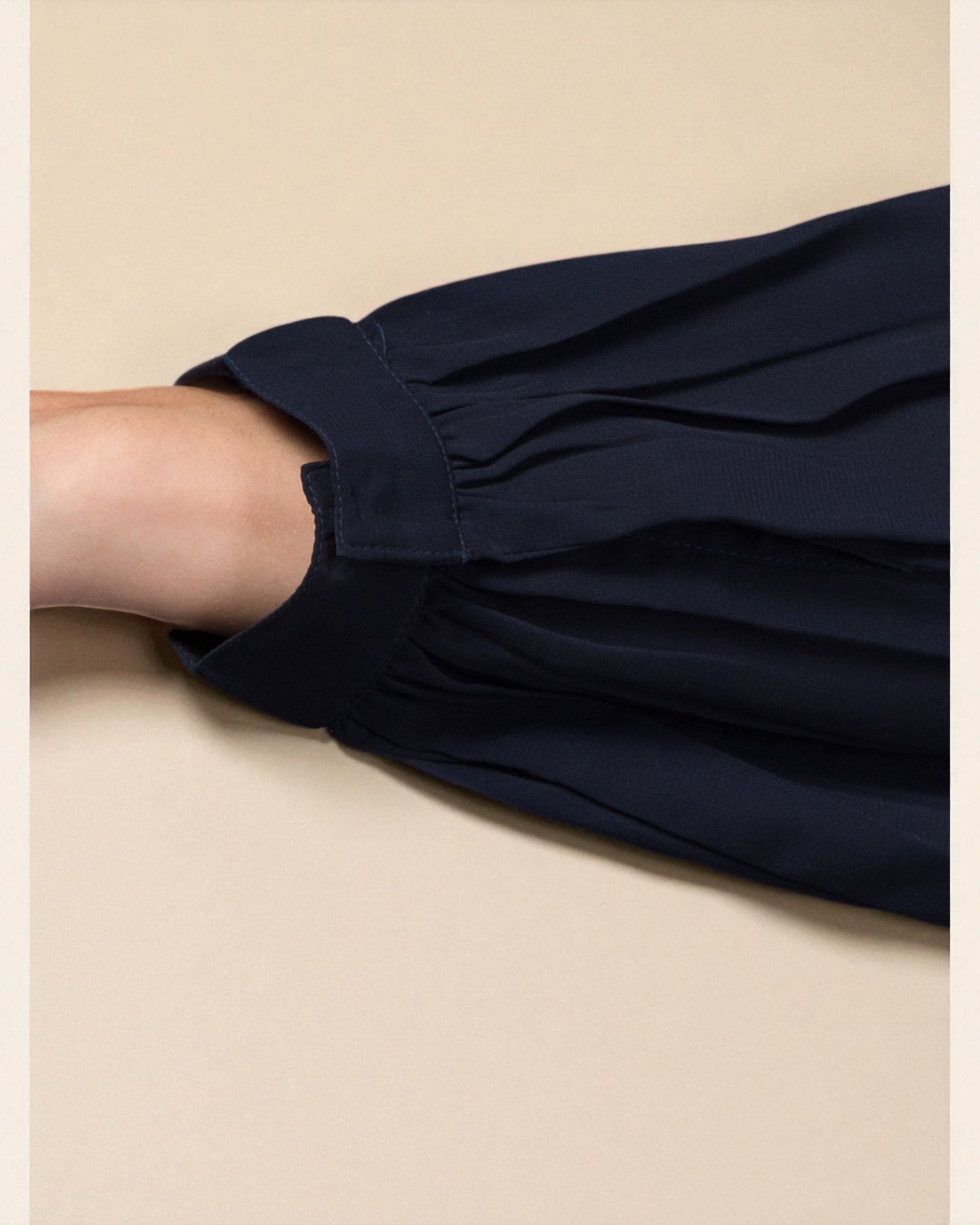 Modest Co-ord Set: Loose-Fit Long Top with Elasticated Sleeves and Flared Skirt.