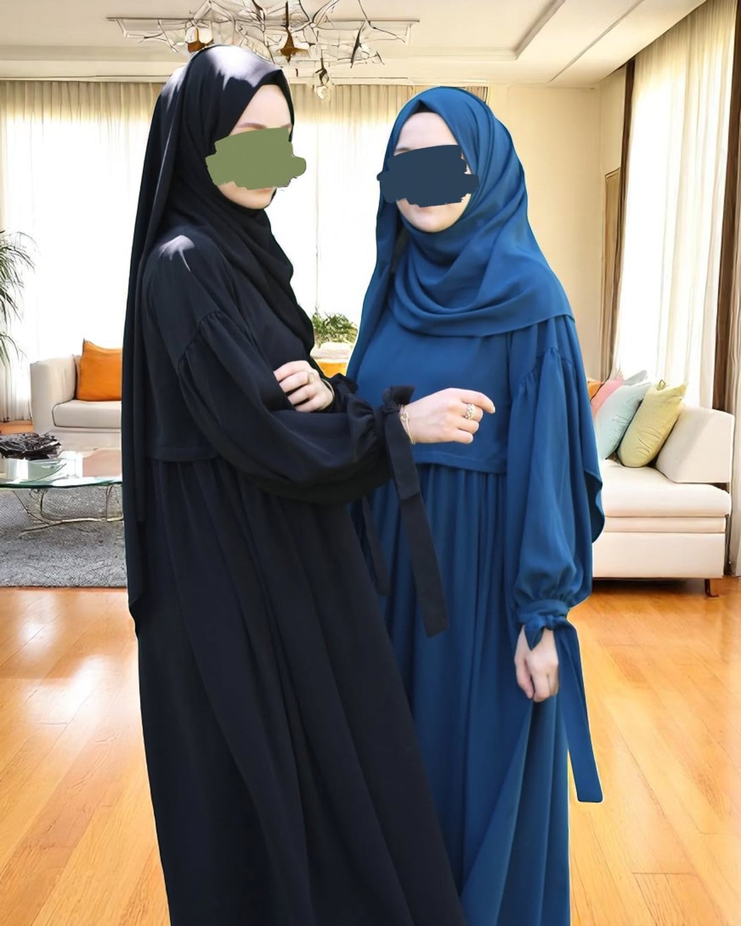 Maternity Firdaus Fabric Abaya with Full Zipper & Complimentary Hijab
