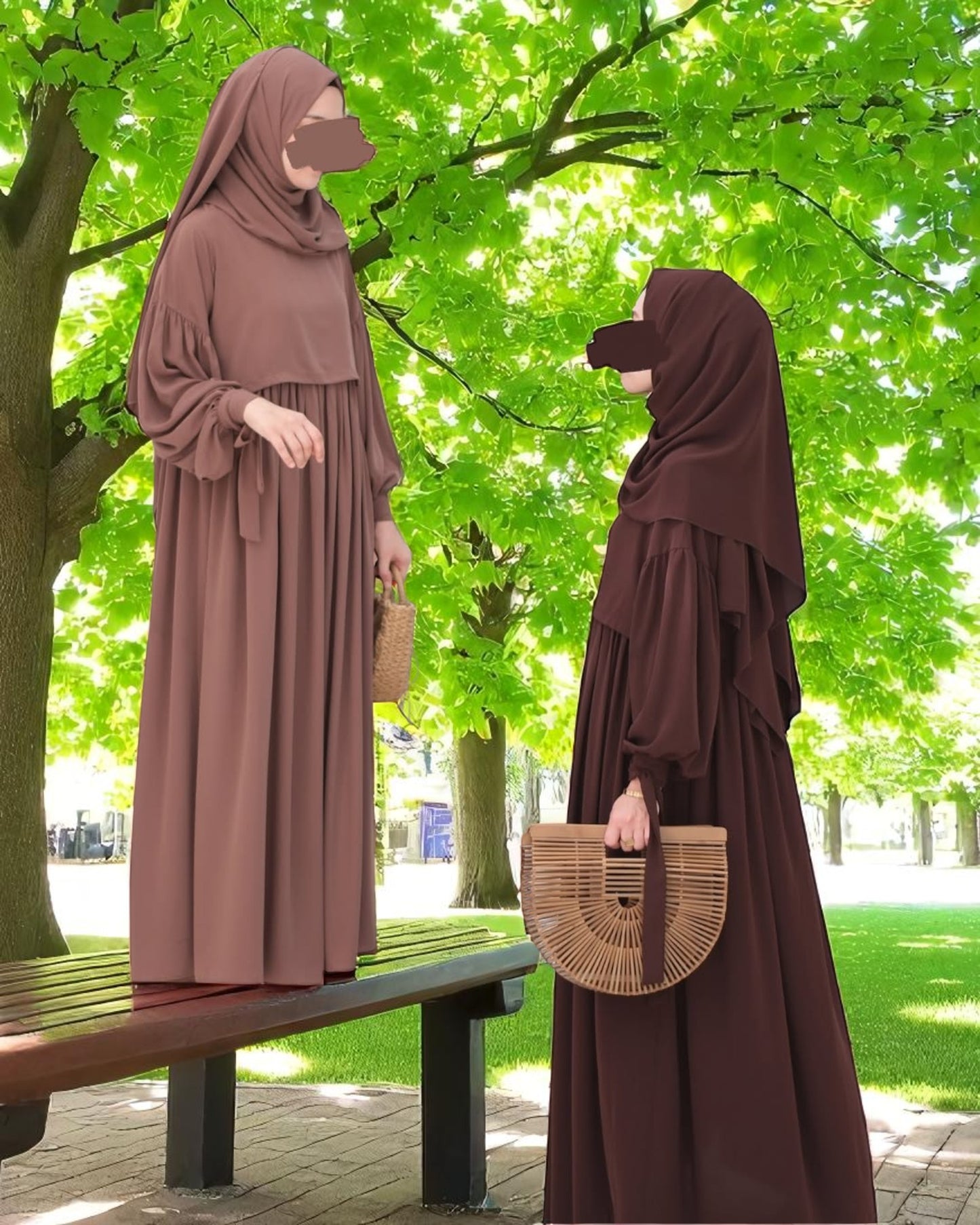 Maternity Firdaus Fabric Abaya with Full Zipper & Complimentary Hijab