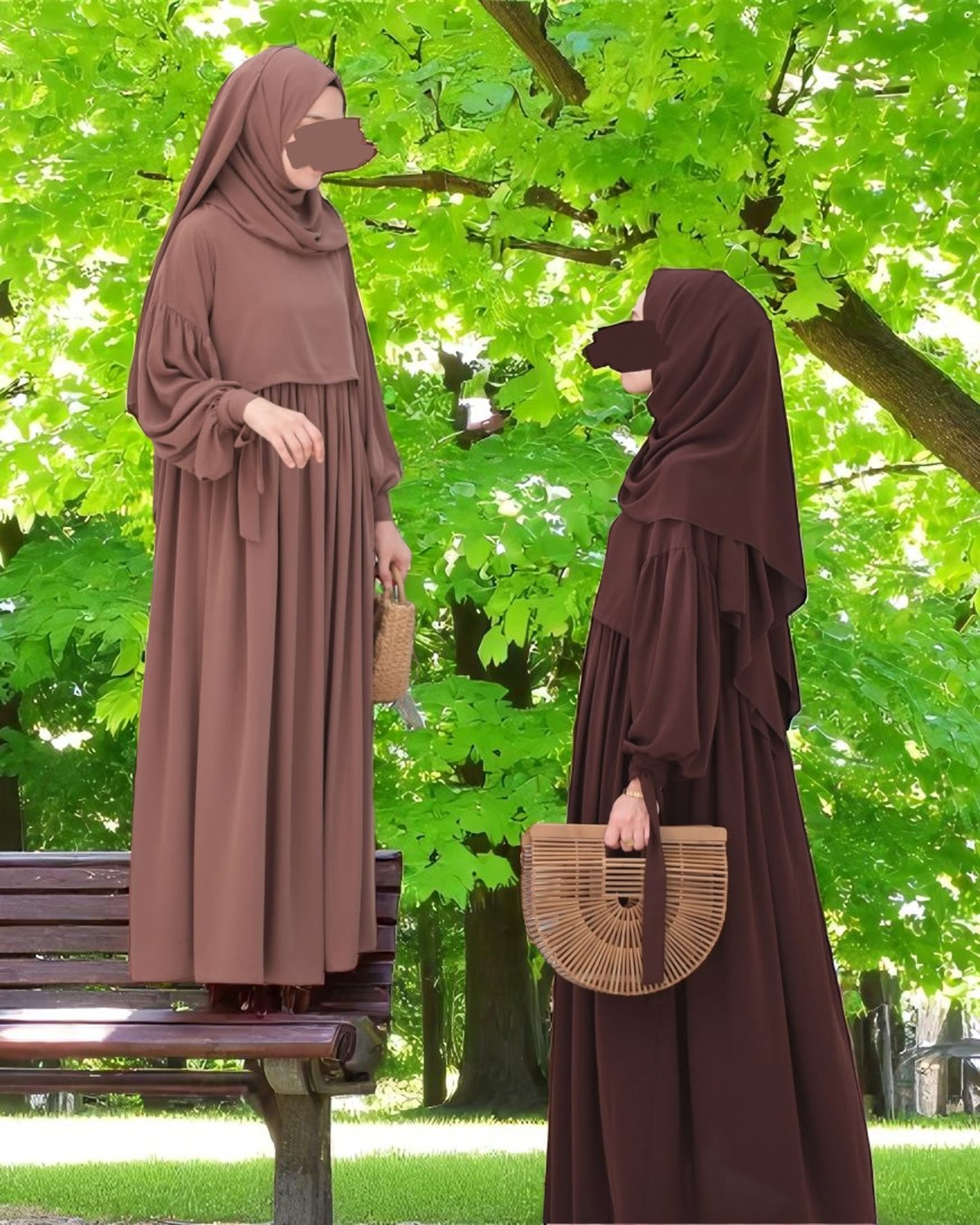 Maternity Firdaus Fabric Abaya with Full Zipper & Complimentary Hijab