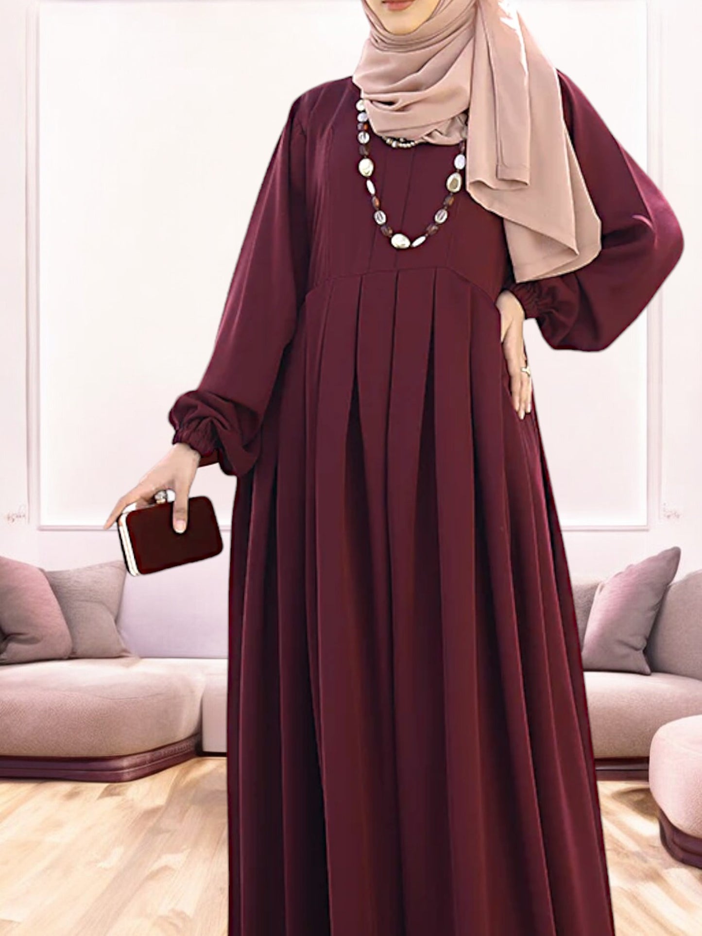Absolute Designer Abaya with Umbrella Flare Bottom and Cuffed Sleeves
