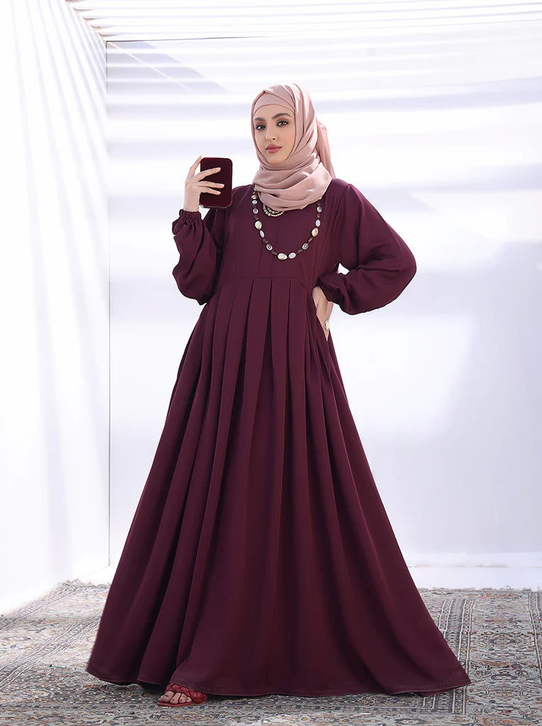 Absolute Designer Abaya with Umbrella Flare Bottom and Cuffed Sleeves
